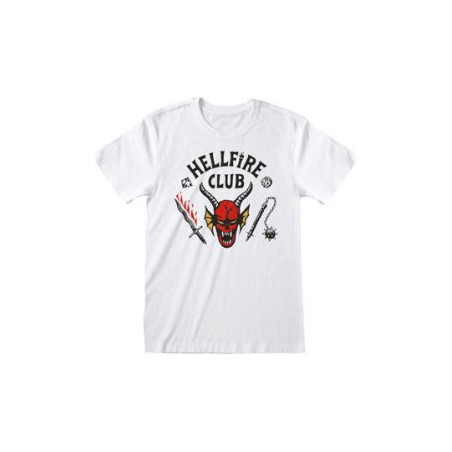 Stranger Things T-Shirt Hellfire Club Logo White XLarge