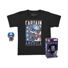 Funko Pocket Pop! & Tee : Marvel - Captain America Vinyl Figure & T-Shirt