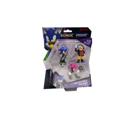 P.M.I. Sonic Prime - 3 Pack (S1) Collectible Figure (6.5cm) (Random) (SON2020)