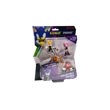 Sonic Prime - 5 Pack -including 1 rare hidden character (S1) Collectible Figures (6.5cm) (Random)