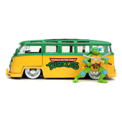 Teenage Mutant Ninja Turtles Hollywood Rides Diecast Model 1/24 1962 VW Bus with Leonardo Figur
