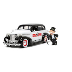 Monopoly Hollywood Rides Diecast Model 1/24 1939 Chevrolet Master Deluxe with Monopoly Figure