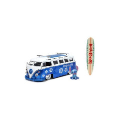 Lilo & Stitch Hollywood Rides Diecast Model 1/24 1962 VW Bus with Stitch Figure