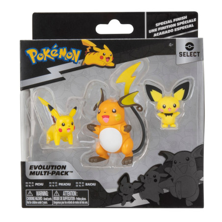 Pokemon φιγούρες εξέλιξης (Pichu, Pikachu, Raichu) – Jazwares