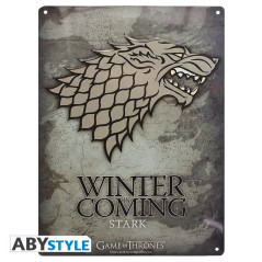 GAME OF THRONES - Metal plate "Stark" (28x38) With hook