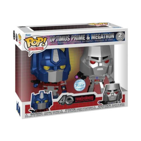Funko Pop! 2-Pack Retro Toys: 40 Years Transformers - Optimus Prime & Megatron (Metallic)
