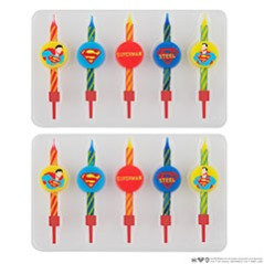 Set of 10 Birthday style Candles Superman logo - DC Comics