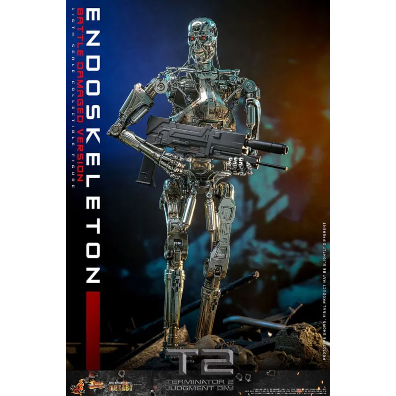 Terminator 2: Judgment Day Movie Masterpiece Die-cast Action Figure 1/6 Endoskeleton (Battle Damaged Version) 31 cm