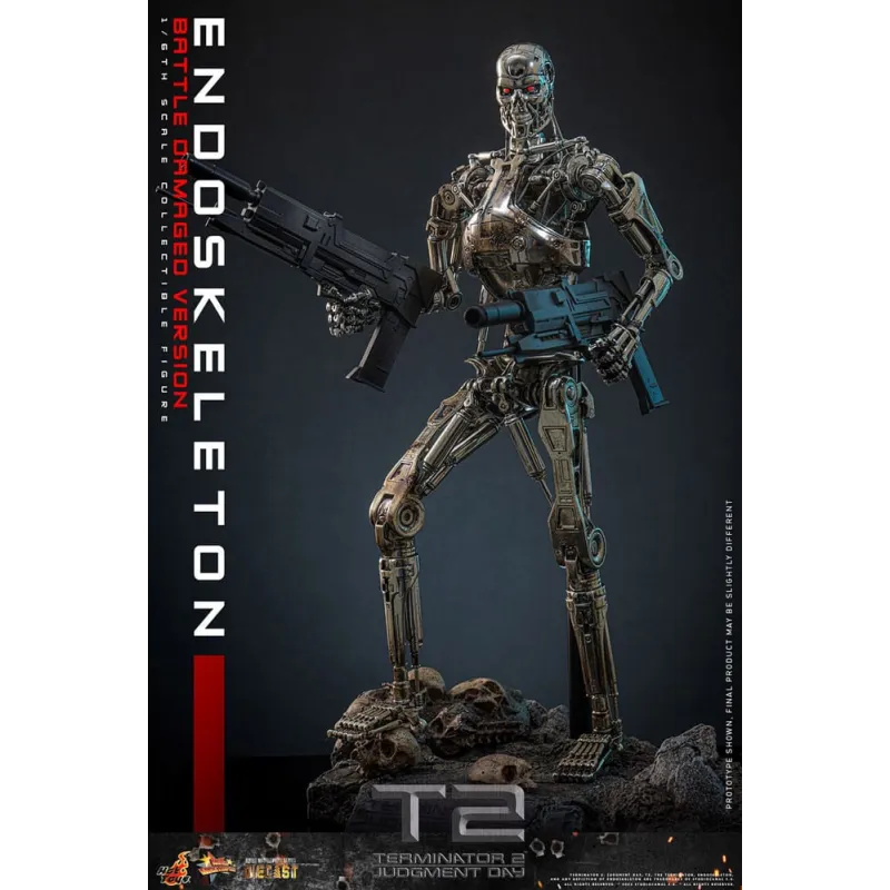 Terminator 2: Judgment Day Movie Masterpiece Die-cast Action Figure 1/6 Endoskeleton (Battle Damaged Version) 31 cm