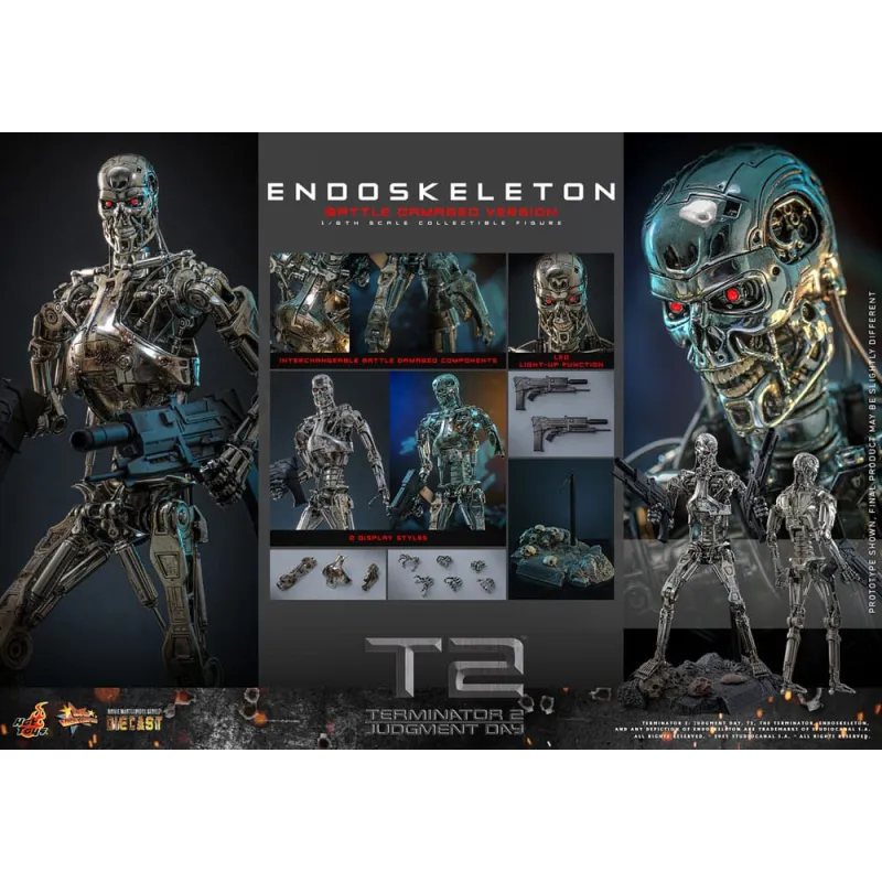 Terminator 2: Judgment Day Movie Masterpiece Die-cast Action Figure 1/6 Endoskeleton (Battle Damaged Version) 31 cm
