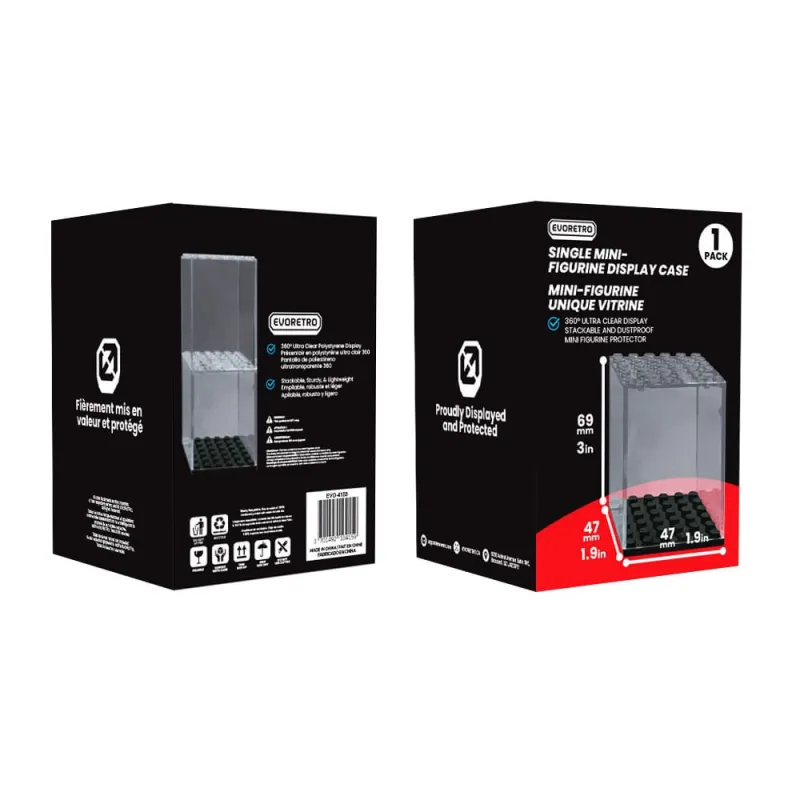 Evoretro Acrylic Display Case for mini figures Single Stackable