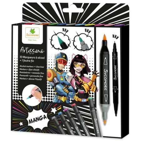 Sycomore 10 Μαρκαδόροι Οινοπνεύματος Brush & Fine