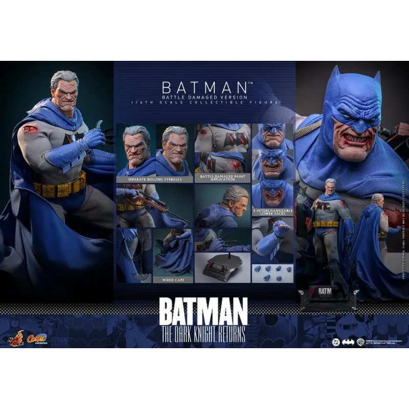 Batman: The Dark Knight Returns Comic Masterpiece Action Figure 1/6 Batman (Battle Damaged Version) 32 cm