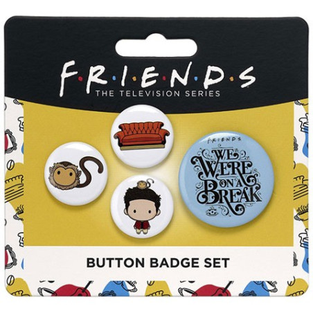 Ross 4 Button Badge Set - Friends
