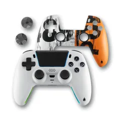 Sarissa Wireless Controller (compatible PS5, PS4, PC, Switch) - White & one extra faceplate