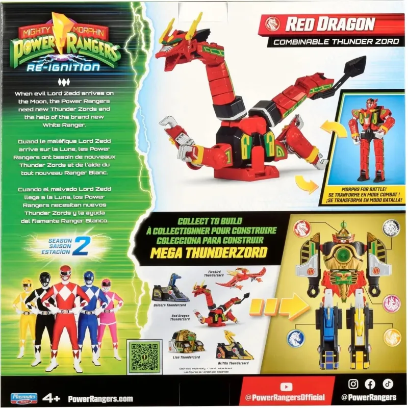 Mighty Morphin Power Rangers - Action Figure - Combinable Thunderzord - Red Dragon