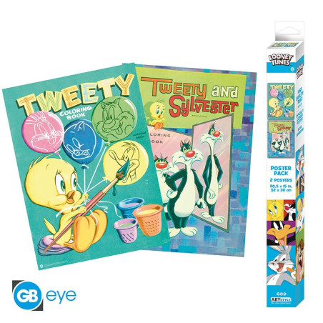 LOONEY TUNES - Set 2 Chibi Posters - Tweety and Sylevester (52x38)