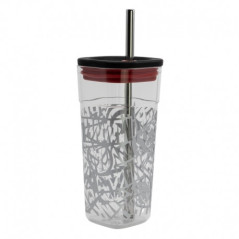 CUBE TUMBLER (WITH STAINLESS STEEL STRAW) 540 ML MARVEL